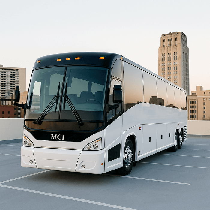 white mci charter bus